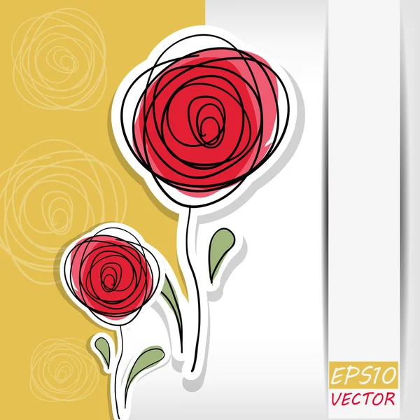 Fondo floral con rosas abstractas — Archivo Imágenes Vectoriales