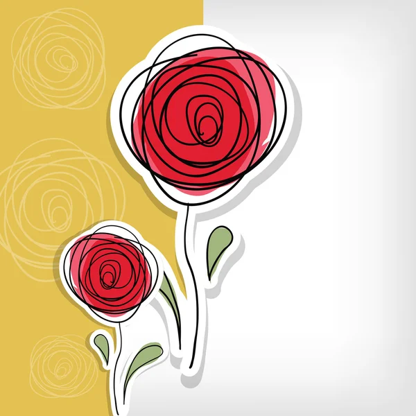 Fondo floral con rosas abstractas — Vector de stock