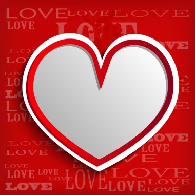 Kırmızı Arkaplanda Beyaz Kalp