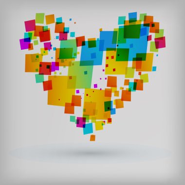 soyut kalp renkli arka plan