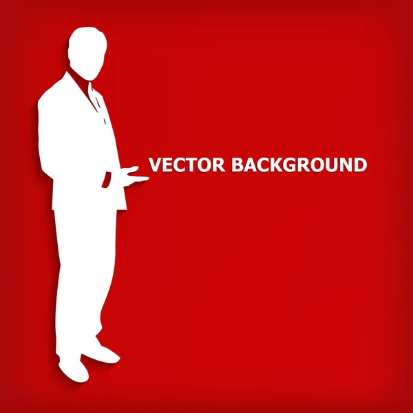 Businessman silhouettes on red — Stock Vector