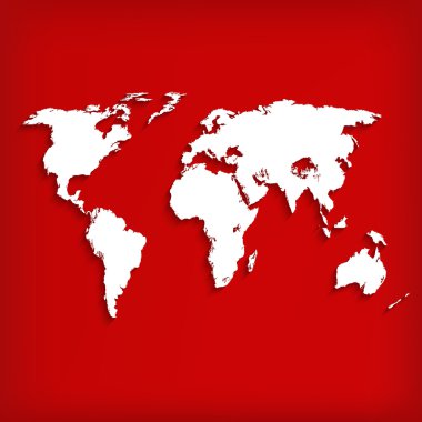 Dünya Haritası üzerinde kırmızı - vektör çizim ile arka plan