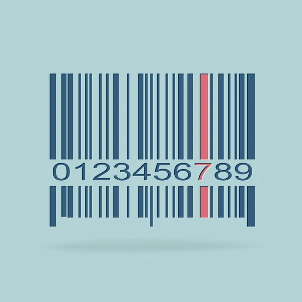 Barcode image on red background - vector illustration — Stock Vector
