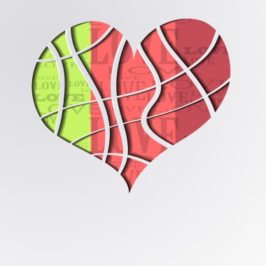 arka plan rengi şerit kalp - vektör çizim ile