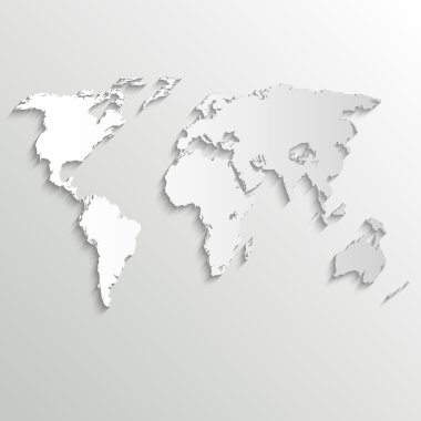 Dünya Haritası üzerinde beyaz - vektör çizim ile arka plan