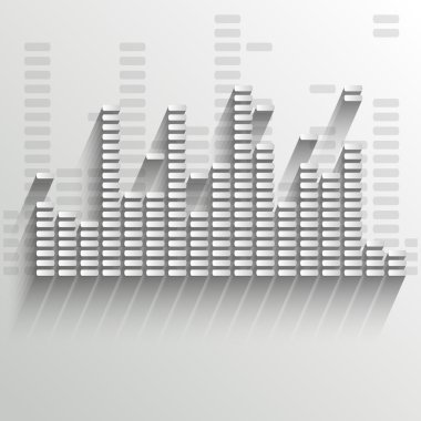 Beyaz dijital ekolayzer arka plan üzerinde beyaz - vektör çizim