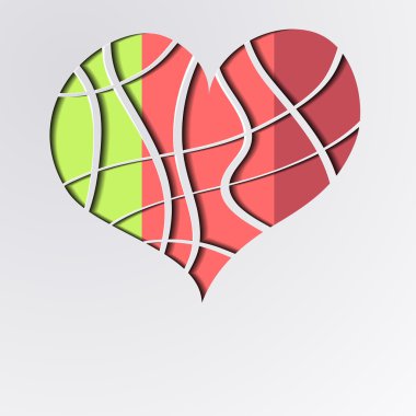 arka plan rengi şerit kalp - vektör çizim ile