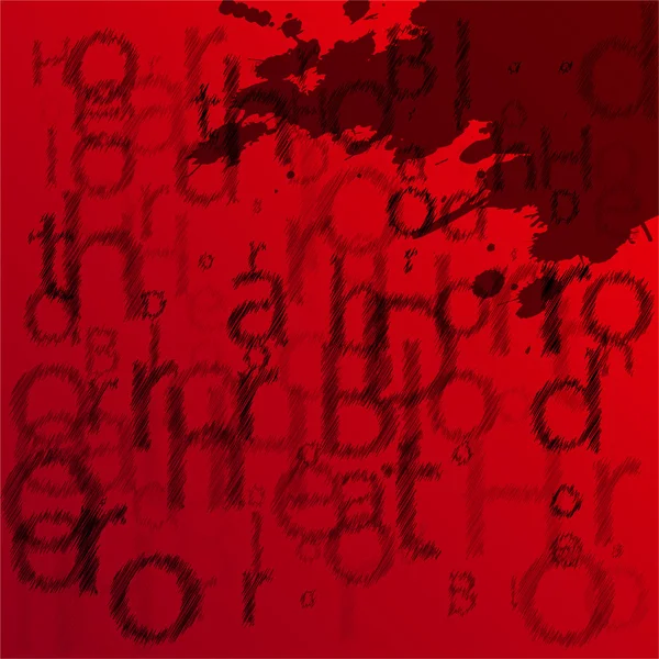 Alphabet abstrait sur fond rouge croquis - illustration vectorielle — Image vectorielle