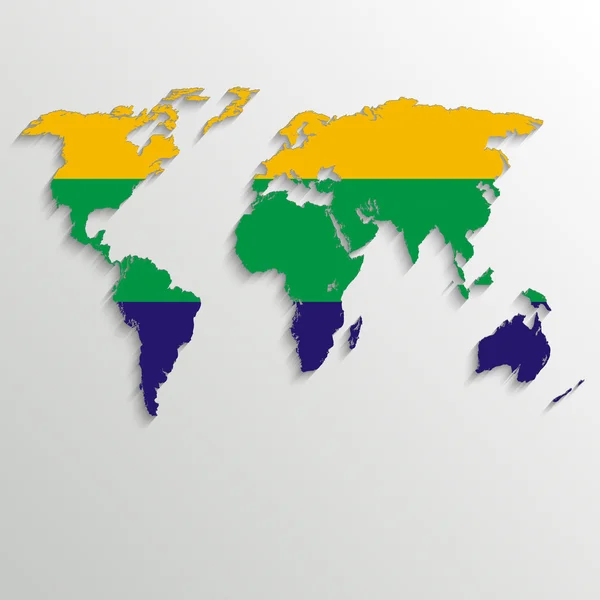 Brezilya yaz dünya harita arka plan - vektör çizim — Stok Vektör