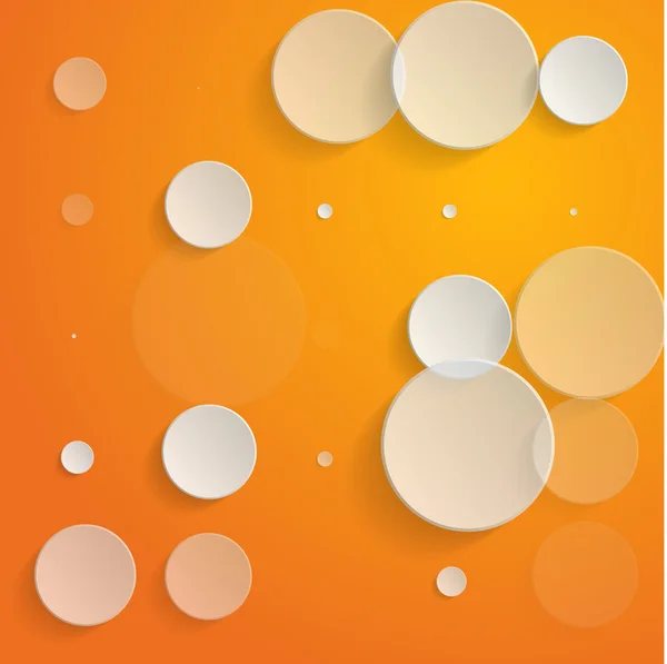 Cercles blancs sur fond orange - illustration vectorielle — Image vectorielle