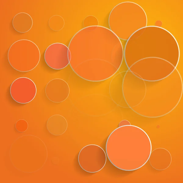 Cercles de couleur sur fond orange - illustration vectorielle — Image vectorielle