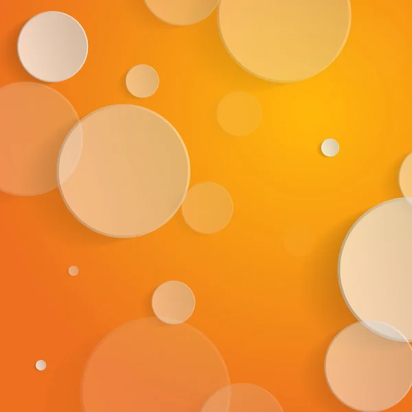 Fehér körök narancssárga háttér - vektor-illusztráció — Stock Vector