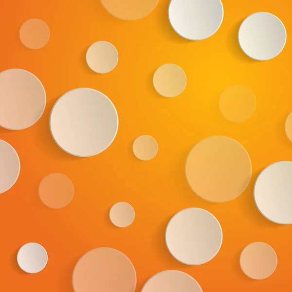 Círculos brancos sobre fundo laranja - ilustração vetorial — Vetor de Stock