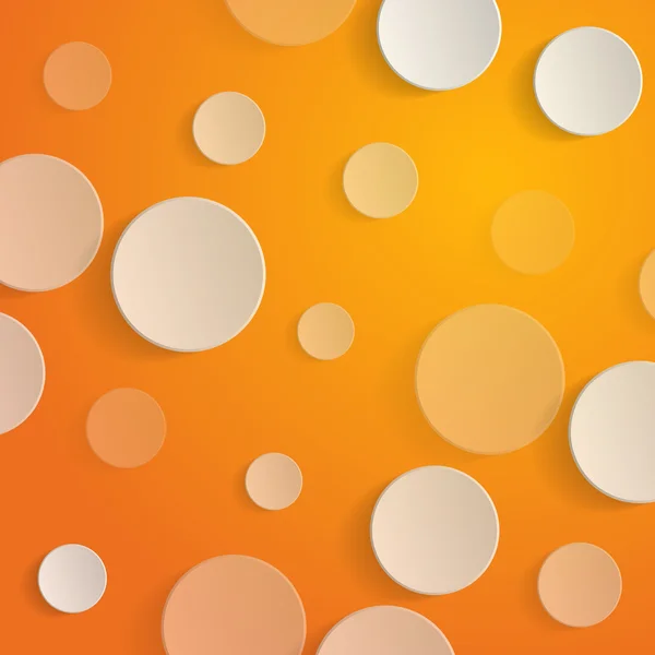 Cercles blancs sur fond orange - illustration vectorielle — Image vectorielle