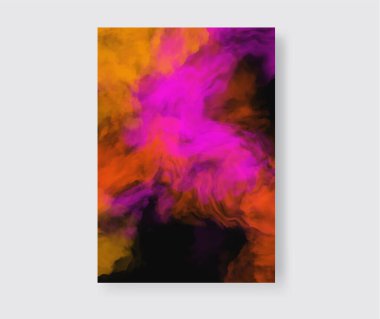 Renkli Sıçrama pankartları hazır. Duman boyasının arka plan tasarımı. Yaratıcılık soyut sanat, Vektör illüstrasyonu.