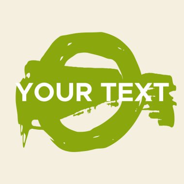 Vector Round Shape on White. Green Circle Stamp. Icon, Logo, Banner Design. Round Brush Abstract Stroke .