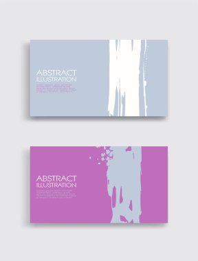 Beyaz arka planda pembe beyaz gri mürekkep fırça darbesi kartı. Japon tarzı. Grunge lekelerinin vektör illüstrasyonu