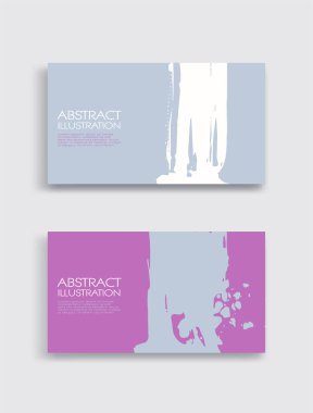 Beyaz arka planda pembe beyaz gri mürekkep fırça darbesi kartı. Japon tarzı. Grunge lekelerinin vektör illüstrasyonu