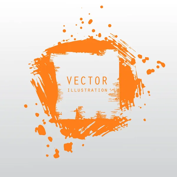 Vektor Spritzer Und Kleckse Von Orangefarbener Tinte Farbe Verschiedenen Formen — Stockvektor