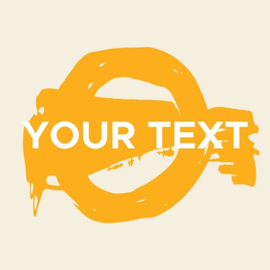 Beyaz üzerine vektör yuvarlak şekil. Sarı Çember Damgası. Simge, Logo, Sancak Tasarımı. Yuvarlak Fırça Soyut Vuruşu .