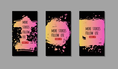 Siyah arka planda mercan mürekkep fırçası darbesi. Japon tarzı. Grunge lekelerinin vektör illüstrasyonu