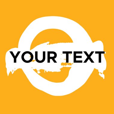 Sarı üzerine Vektör Yuvarlak Şekil. Beyaz Daire Damgası. Simge, Logo, Sancak Tasarımı. Yuvarlak Fırça Soyut Vuruşu .