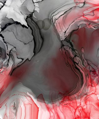 Beyaz arka planda siyah kırmızı fırça darbesi. Tasarım elemanı. Grunge dalga lekelerinin vektör çizimi. Vektör fırçaları resimleme.