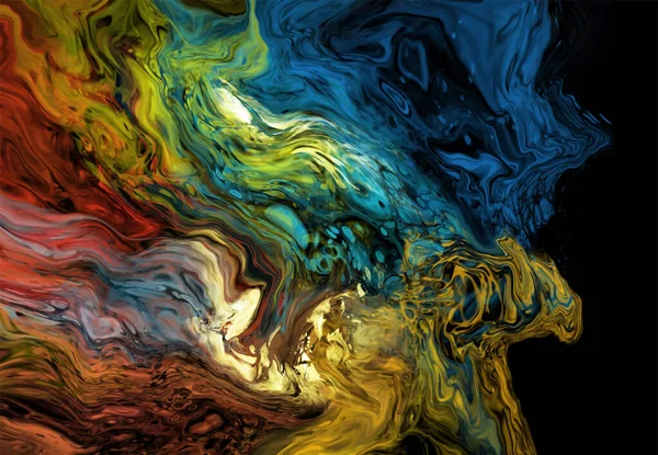 Fond Flux Coloré Moderne Sur Noir Onde Forme Liquide Bannière — Image vectorielle