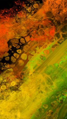 Siyah üzerine modern renkli akış arka planı. Renk pankartıyla dalga sıvısı. Tasarım projen için sanat tasarımı. Vektör illüstrasyonu.