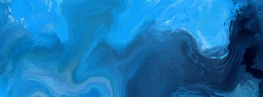 Mavi boya fırçası elementli zarif afiş tasarımı. Soyut dekorasyon. Vektör illüstrasyonu.