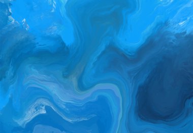 Mavi boya fırçası elementli zarif afiş tasarımı. Soyut dekorasyon. Vektör illüstrasyonu.