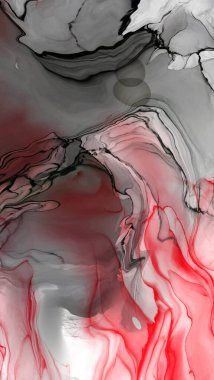 Beyaz arka planda siyah kırmızı fırça darbesi. Tasarım elemanı. Grunge dalga lekelerinin vektör çizimi. Vektör fırçaları resimleme.