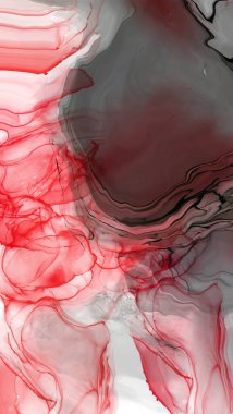 Beyaz arka planda siyah kırmızı fırça darbesi. Tasarım elemanı. Grunge dalga lekelerinin vektör çizimi. Vektör fırçaları resimleme.