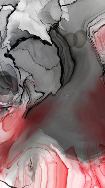 Beyaz arka planda siyah kırmızı fırça darbesi. Tasarım elemanı. Grunge dalga lekelerinin vektör çizimi. Vektör fırçaları resimleme.