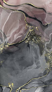 Vektör siyah pembe pankart. El çizimi soyut fırça darbesi. Dalga ögesi.