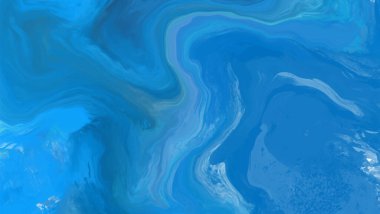 Mavi boya fırçası elementli zarif afiş tasarımı. Soyut dekorasyon. Vektör illüstrasyonu.