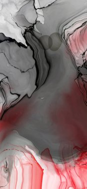 Beyaz arka planda siyah kırmızı fırça darbesi. Tasarım elemanı. Grunge dalga lekelerinin vektör çizimi. Vektör fırçaları resimleme.