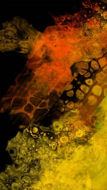 Siyah üzerine modern renkli akış arka planı. Renk pankartıyla dalga sıvısı. Tasarım projen için sanat tasarımı. Vektör illüstrasyonu.