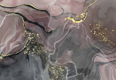 Vektör siyah pembe pankart. El çizimi soyut fırça darbesi. Dalga ögesi.