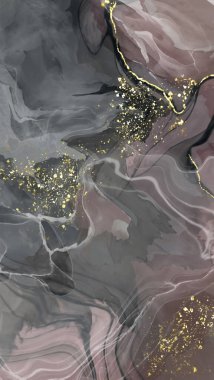 Vektör siyah pembe pankart. El çizimi soyut fırça darbesi. Dalga ögesi.