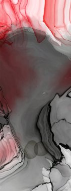 Beyaz arka planda siyah kırmızı fırça darbesi. Tasarım elemanı. Grunge dalga lekelerinin vektör çizimi. Vektör fırçaları resimleme.