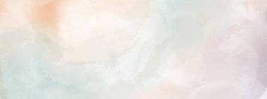 Yumuşak tonlu suluboya lekeleriyle tasarlanmış soyut yatay arkaplan, Vektör illüstrasyonu