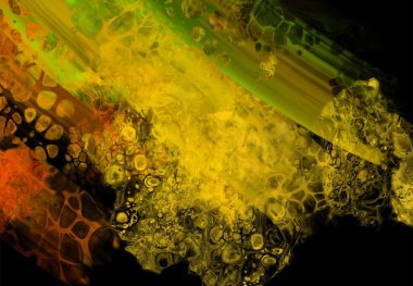 Siyah üzerine modern renkli akış arka planı. Renk pankartıyla dalga sıvısı. Tasarım projen için sanat tasarımı. Vektör illüstrasyonu.