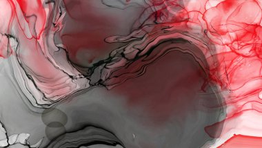 Beyaz arka planda siyah kırmızı fırça darbesi. Tasarım elemanı. Grunge dalga lekelerinin vektör çizimi. Vektör fırçaları resimleme.