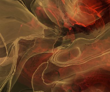 Renkli fırça elementleri olan zarif bir afiş tasarımı. Soyut dekorasyon. Vektör illüstrasyonu.