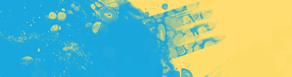 Abstracto Azul Amarillo Pintura Ucrania Estilo Fondo Elemento Banner Diseño — Vector de stock