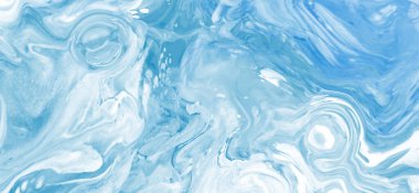 Mavi boya fırçası elementli zarif afiş tasarımı. Soyut dekorasyon. Vektör illüstrasyonu.