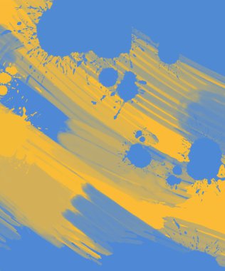 Soyut Mavi Sarı Boya Ukrayna tarzı arka plan. Ukrayna renk tasarım afişi ögesi. Vektör illüstrasyonu