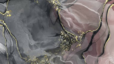 Vektör siyah pembe pankart. El çizimi soyut fırça darbesi. Dalga ögesi.