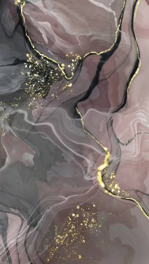 Vektör siyah pembe pankart. El çizimi soyut fırça darbesi. Dalga ögesi.